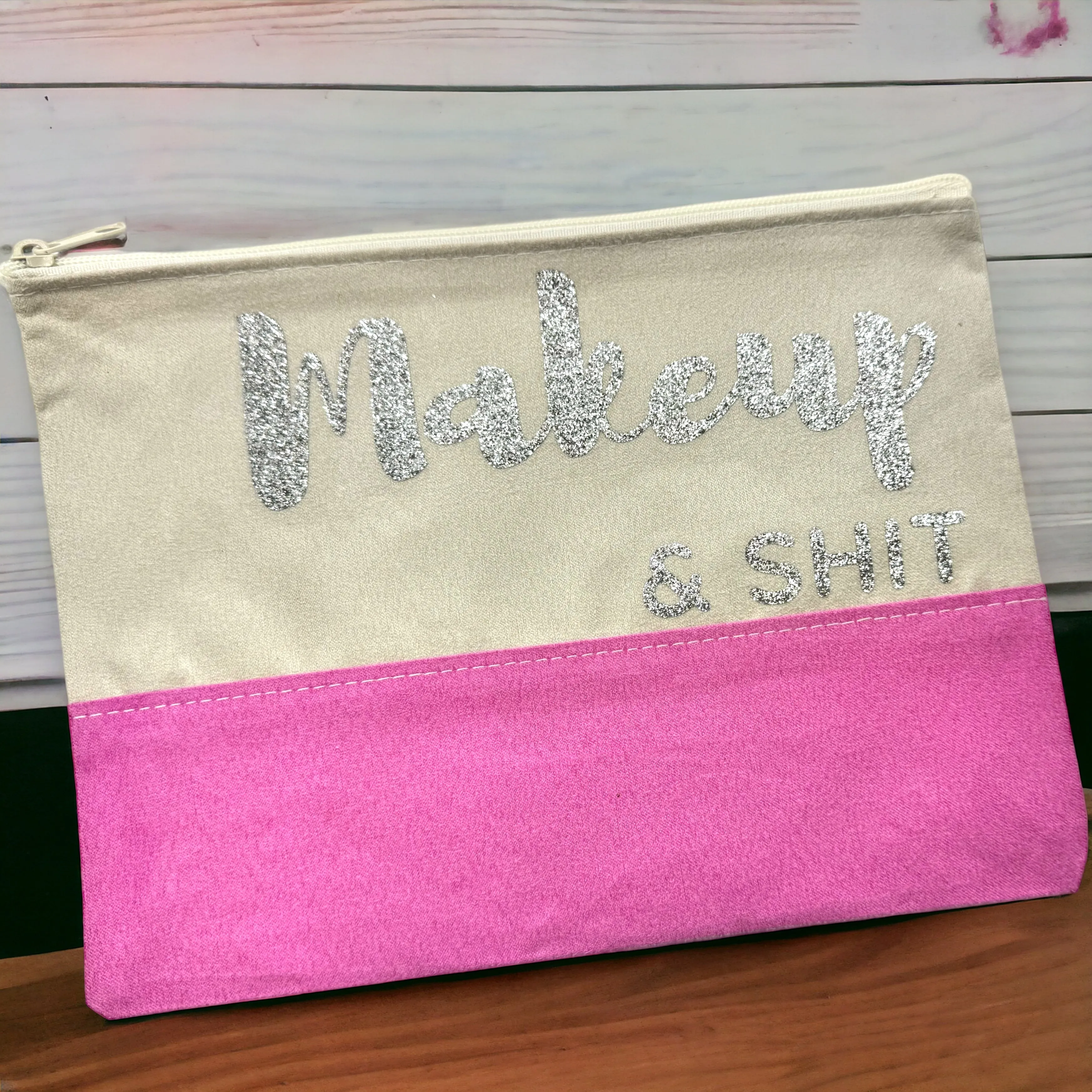 Custom Cosmetic Bag with Unique Sayings - Brand New! “Makeup & Shit”