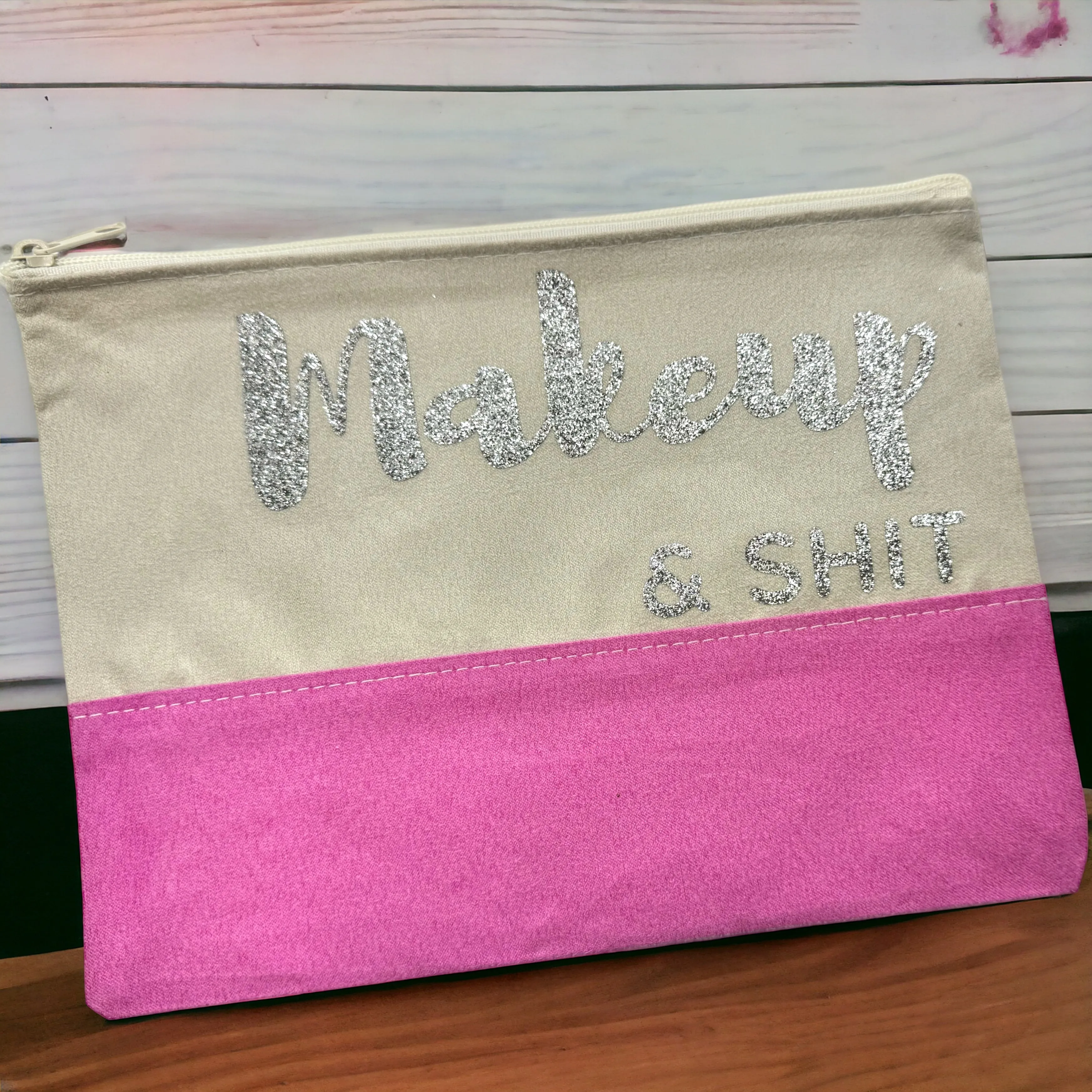 Custom Cosmetic Bag with Unique Sayings - Brand New! “Makeup & Shit”