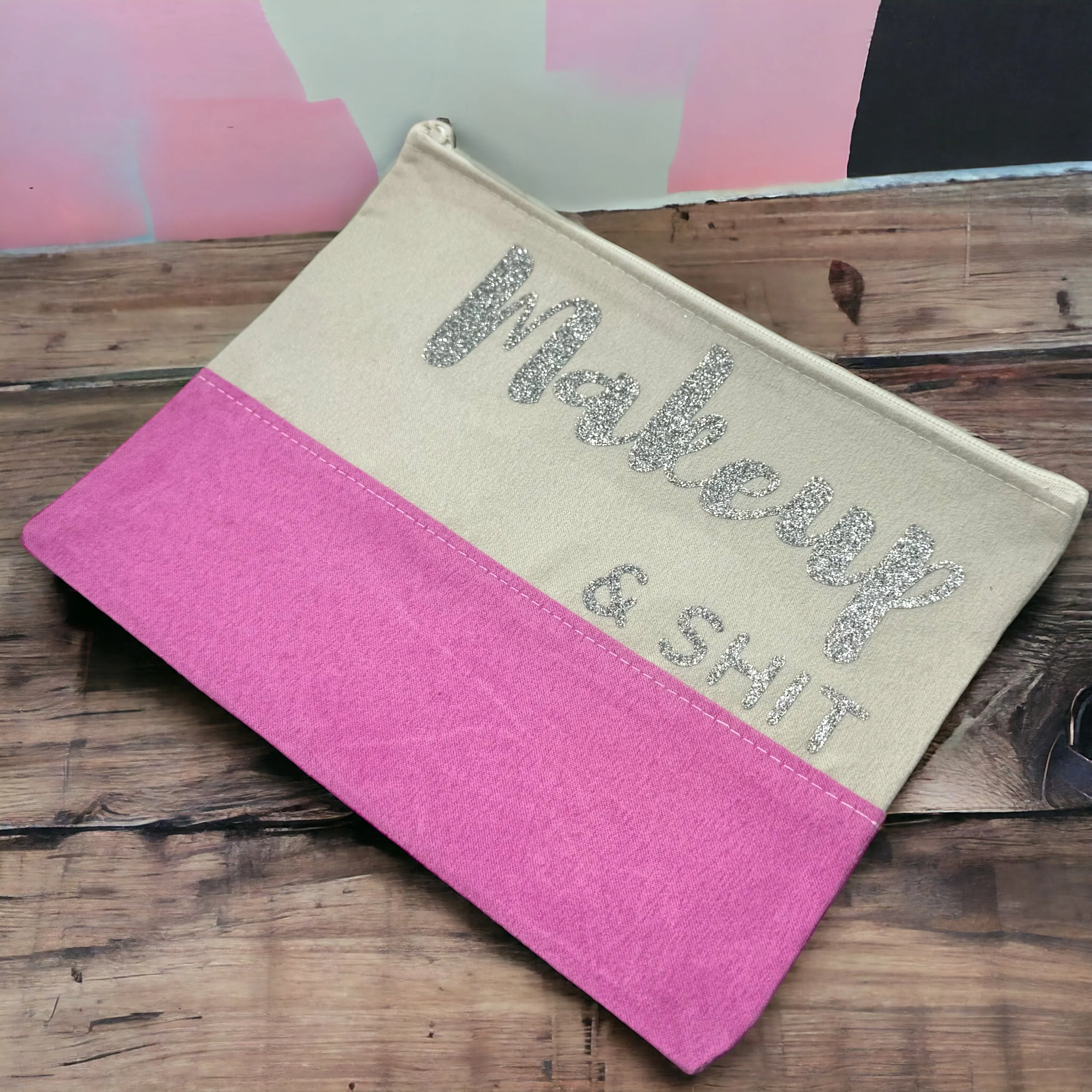 Custom Cosmetic Bag with Unique Sayings - Brand New! “Makeup & Shit”