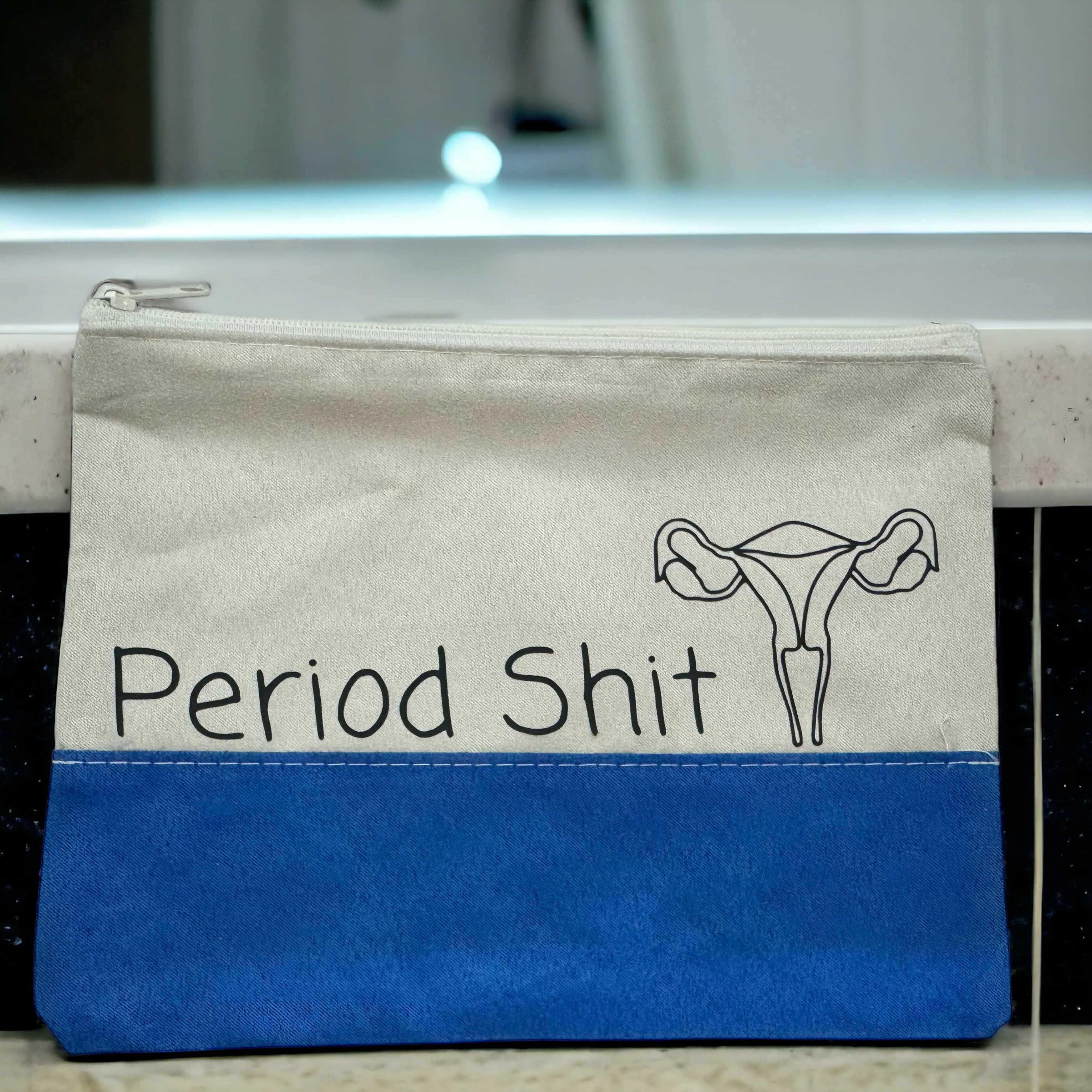 Custom Cosmetic Bag with Unique Sayings - Brand New! “Period Shit”