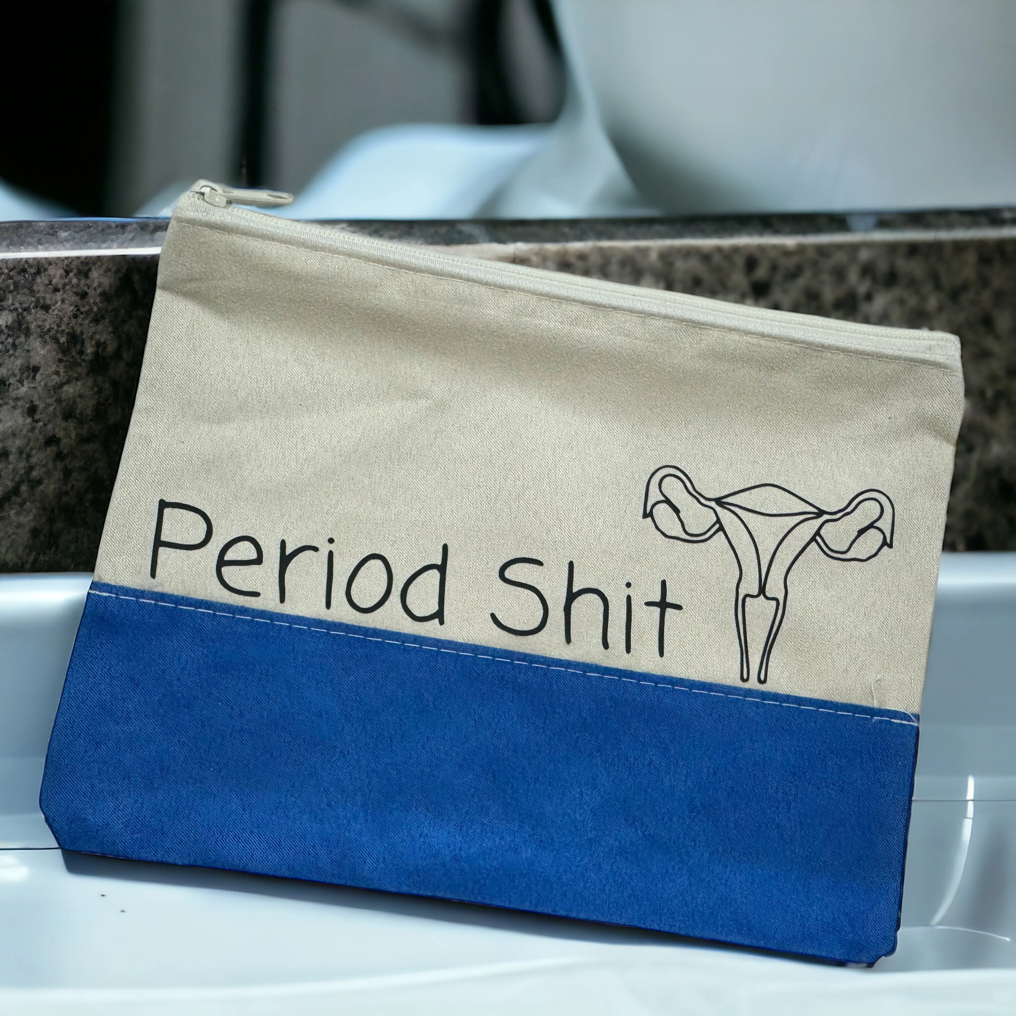 Custom Cosmetic Bag with Unique Sayings - Brand New! “Period Shit”