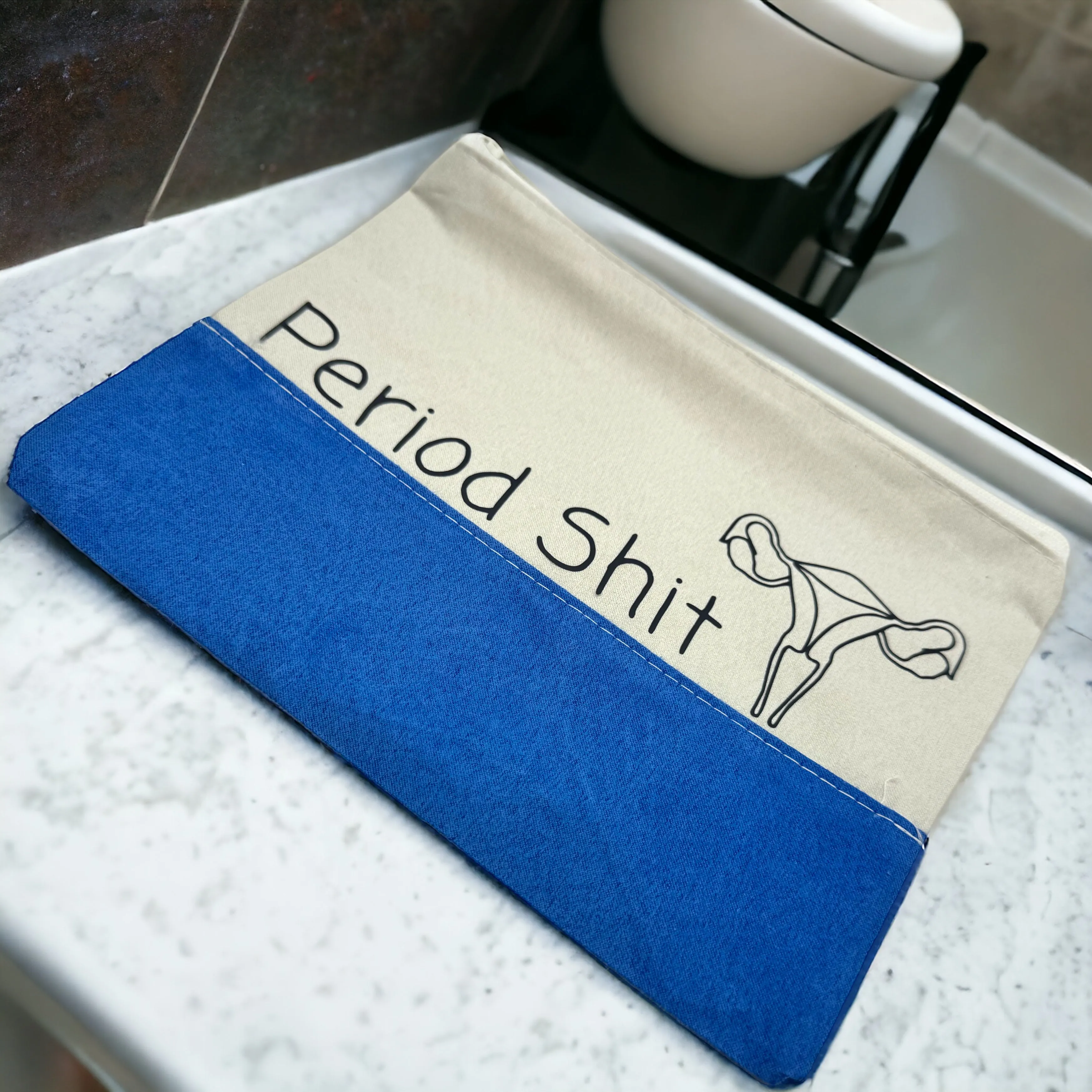 Custom Cosmetic Bag with Unique Sayings - Brand New! “Period Shit”