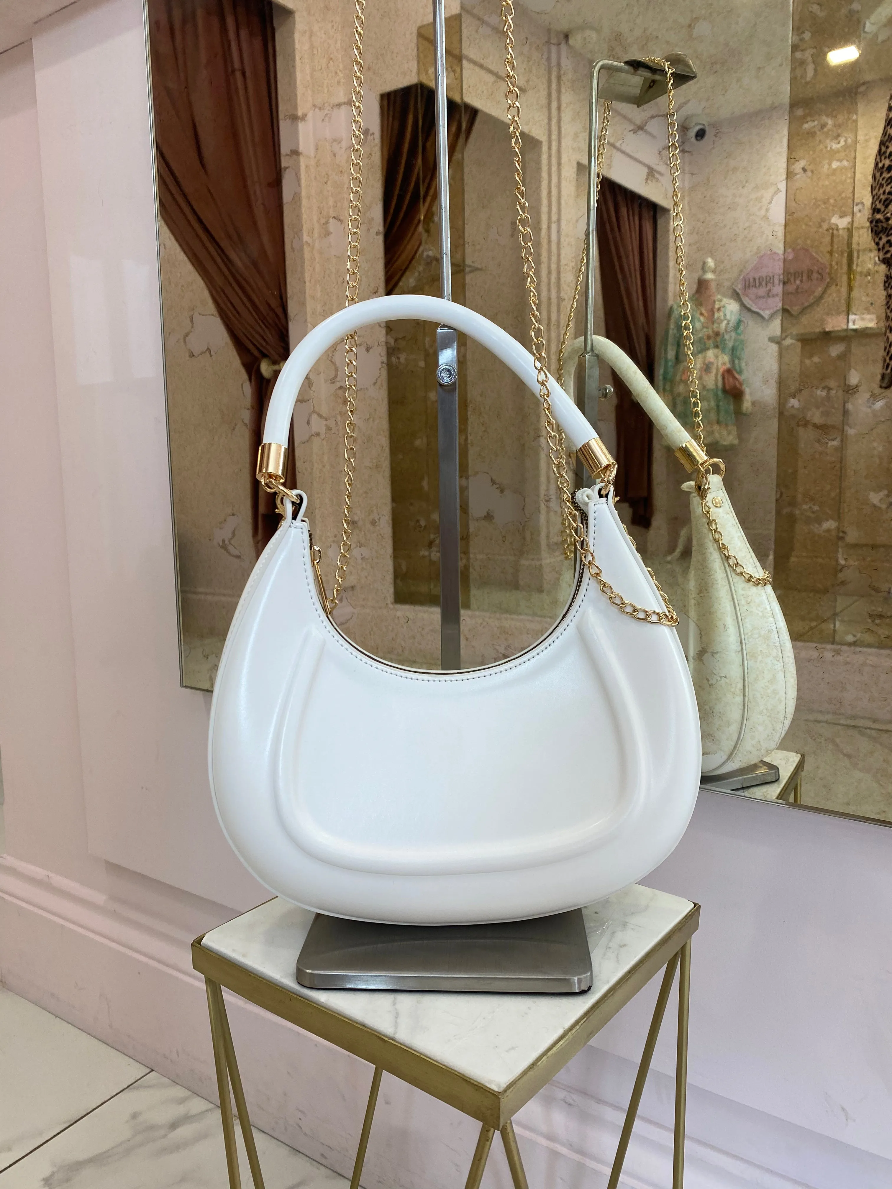 Demi White Moon Bag