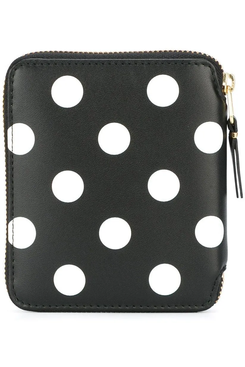 Dots Printed Leather Line Wallet