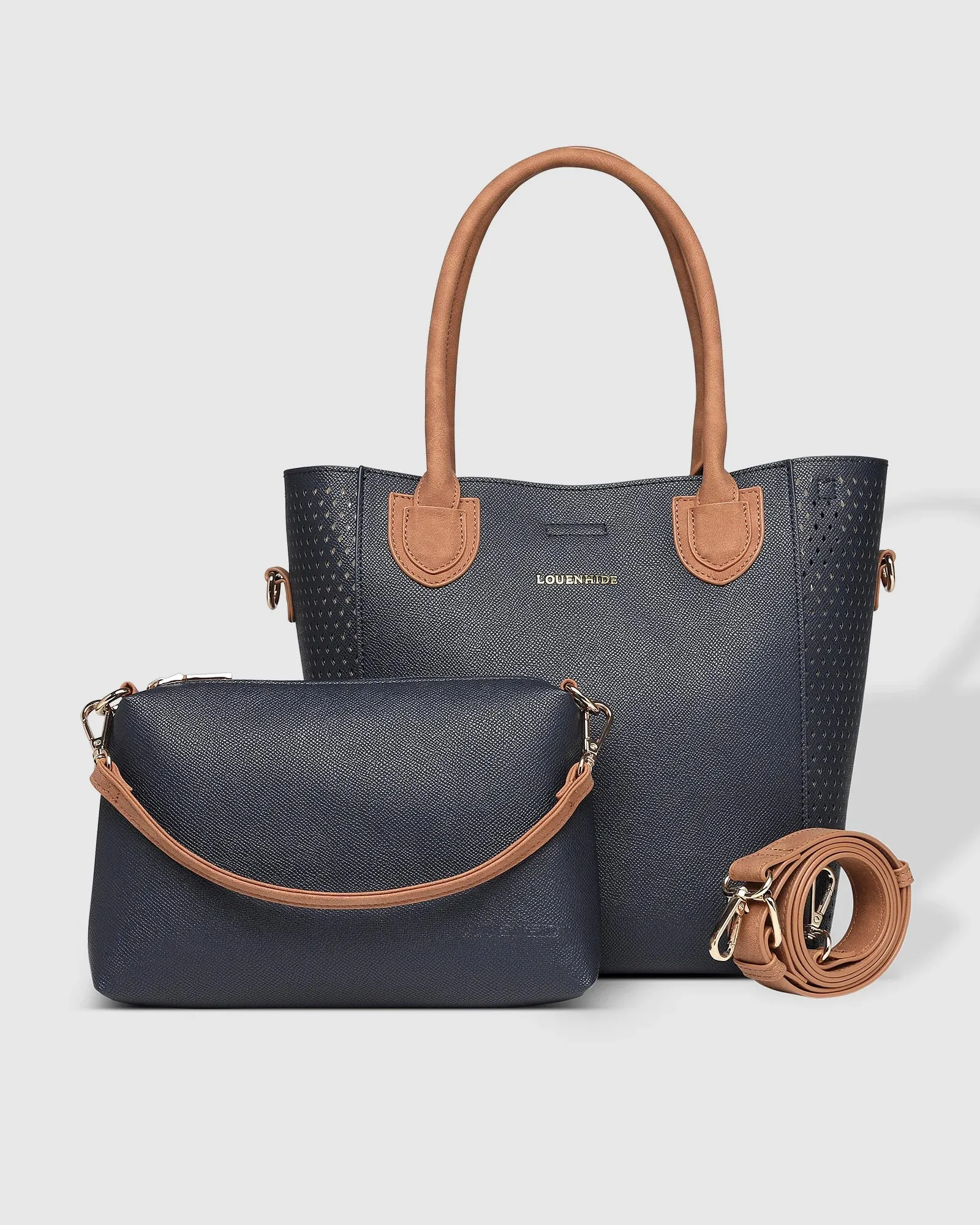 Dublin Tote Bag in Navy Tan