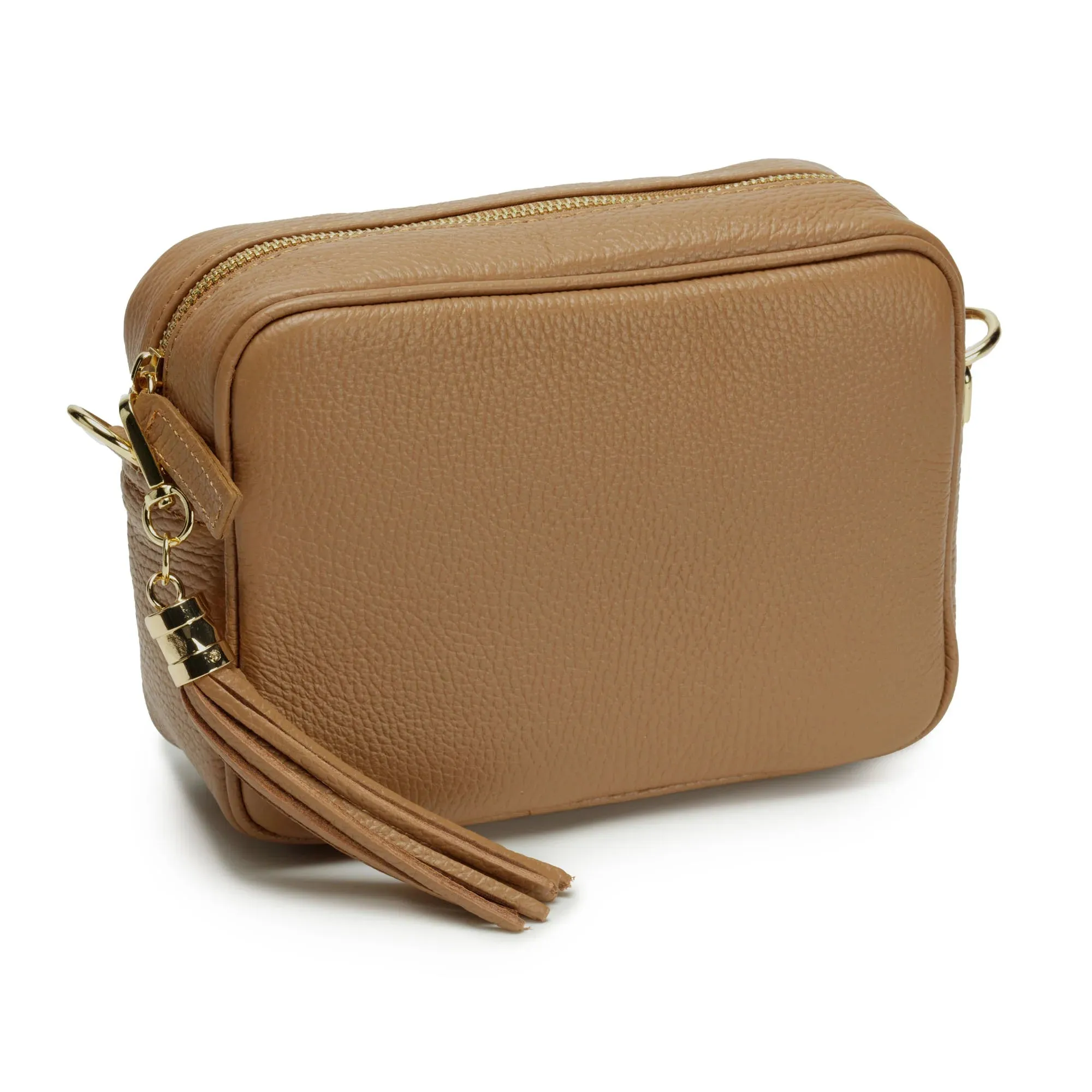 Elie Beaumont Camel Leather Crossbody Bag