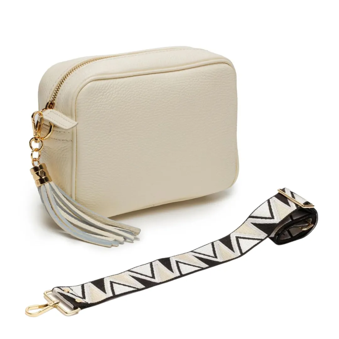 Elie Beaumont Ivory Leather Cross Body Bag