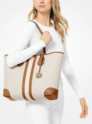 Eva Large Logo Stripe Tote Bag | 55974