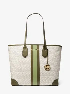 Eva Large Logo Stripe Tote Bag | 55974