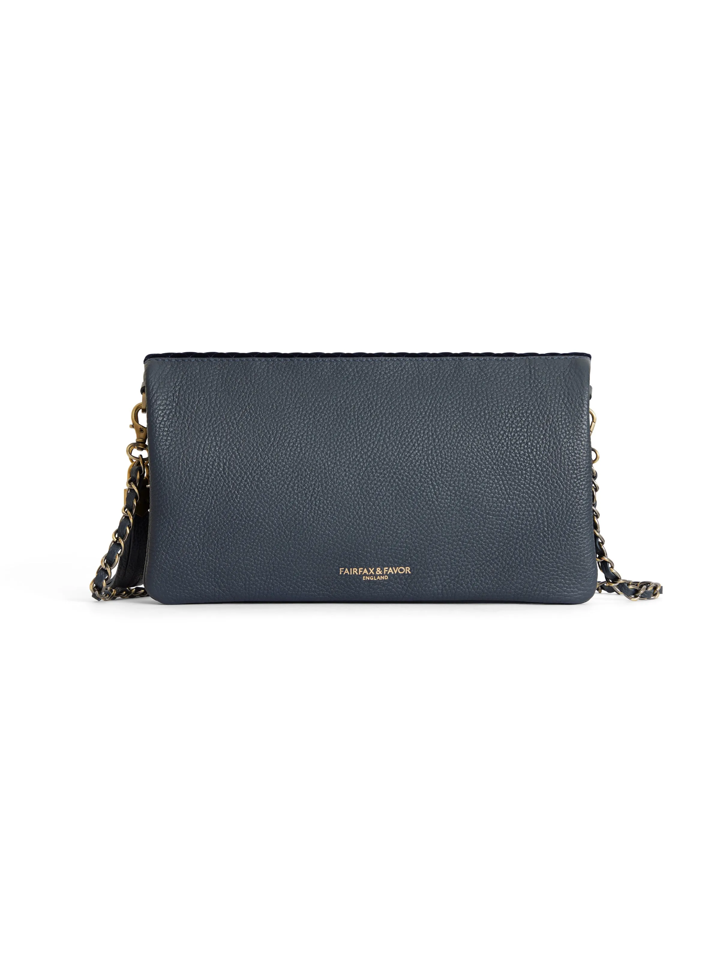 Finsbury Clutch - Quilted Navy Velvet