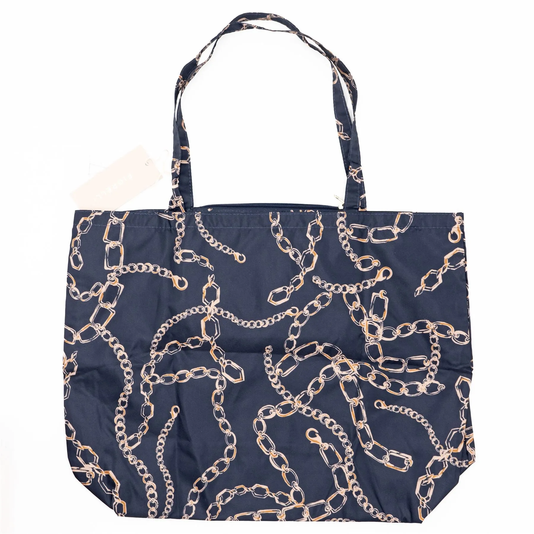 Fiorelli Swift Navy Verona Print Packaway Foldable Nylon Shopper Tote Bag