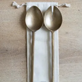 Forged Brass Salad Servers