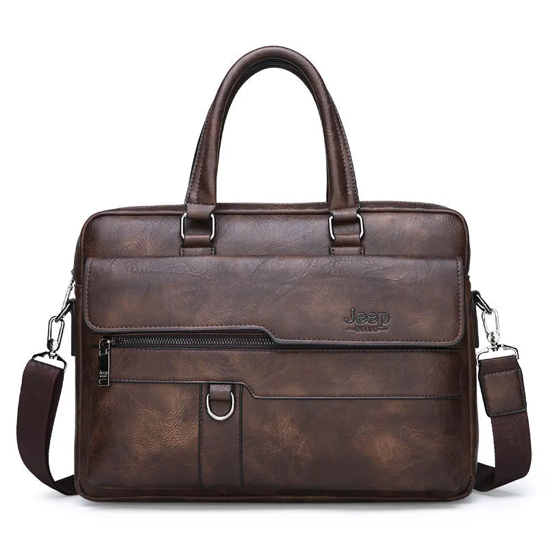 GENUINE LEATHER BUSINESS BRIEFCASE