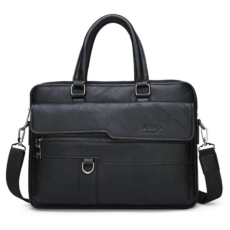 GENUINE LEATHER BUSINESS BRIEFCASE