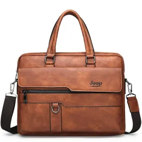 GENUINE LEATHER BUSINESS BRIEFCASE