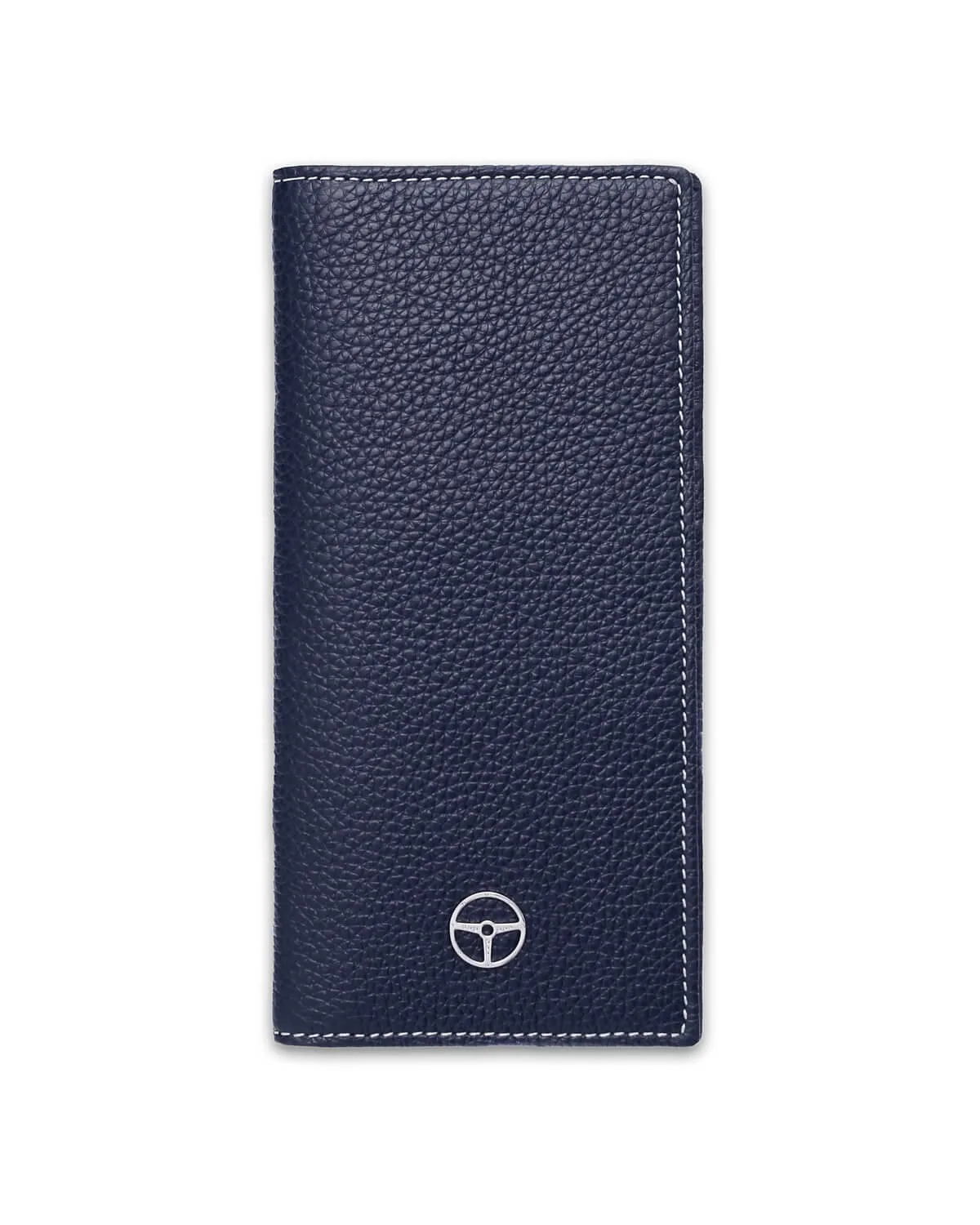 GLOBETROTTER - Full-grain Leather Long Wallet - Blue