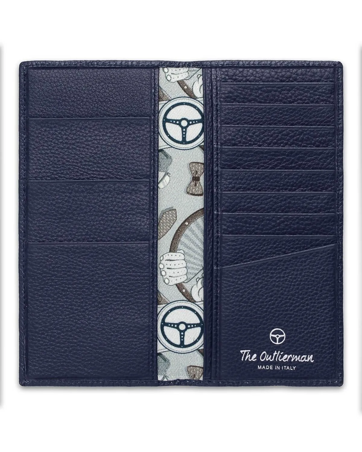 GLOBETROTTER - Full-grain Leather Long Wallet - Blue