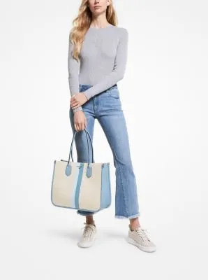 Heidi Large Stripe Canvas Tote Bag