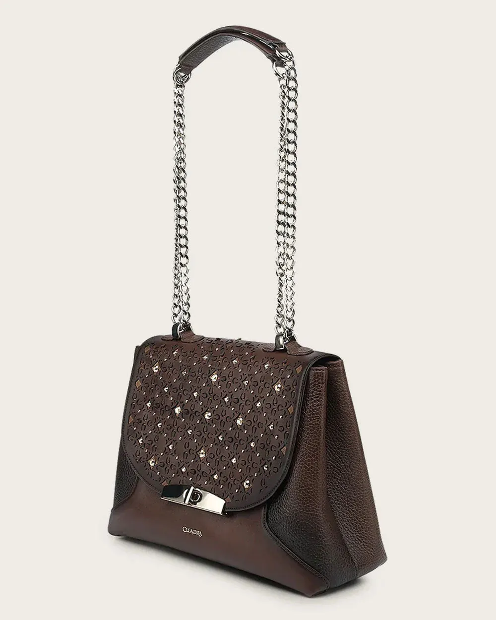 Honey bovine shoulder handbag