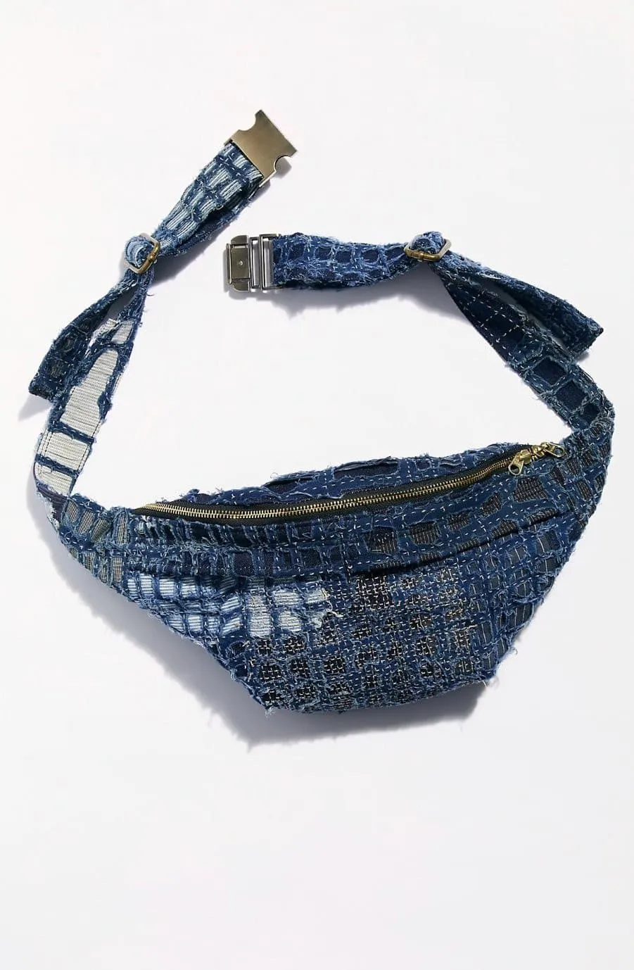 Indigo Patchwork Belt Bag