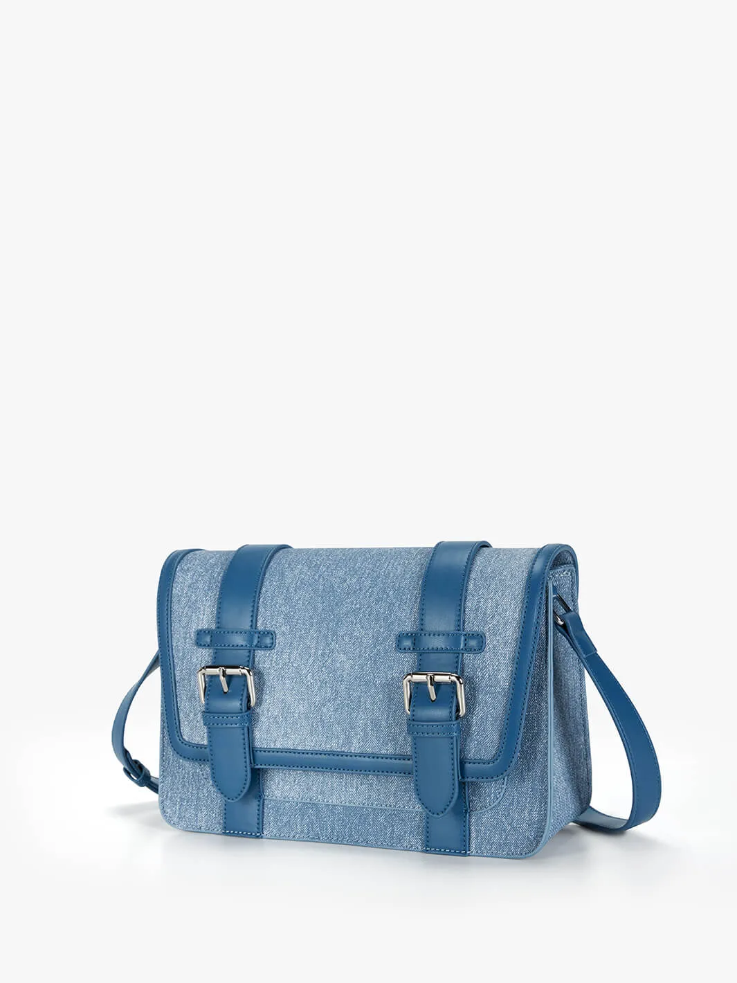 Jane Messenger Bag- Denim Leather