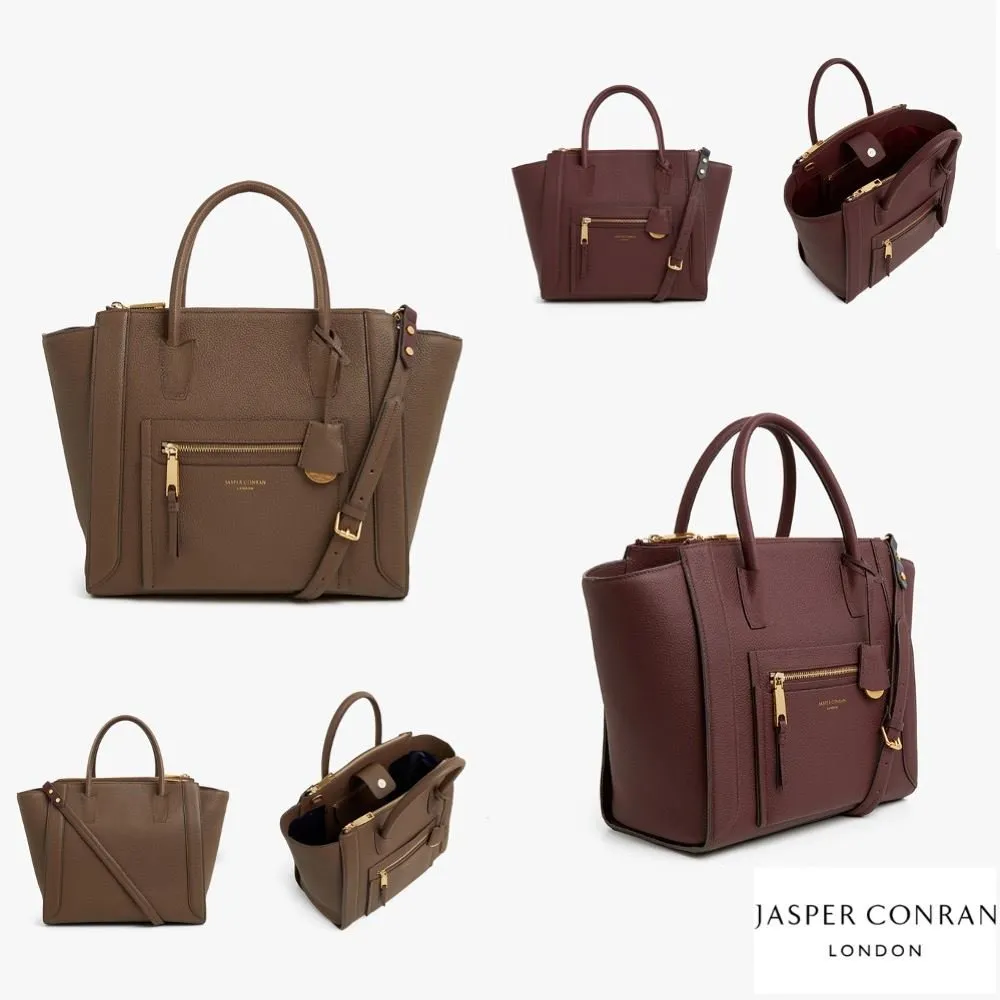 Jasper Conran Aubrey Winged Leather Grab Tote Bag