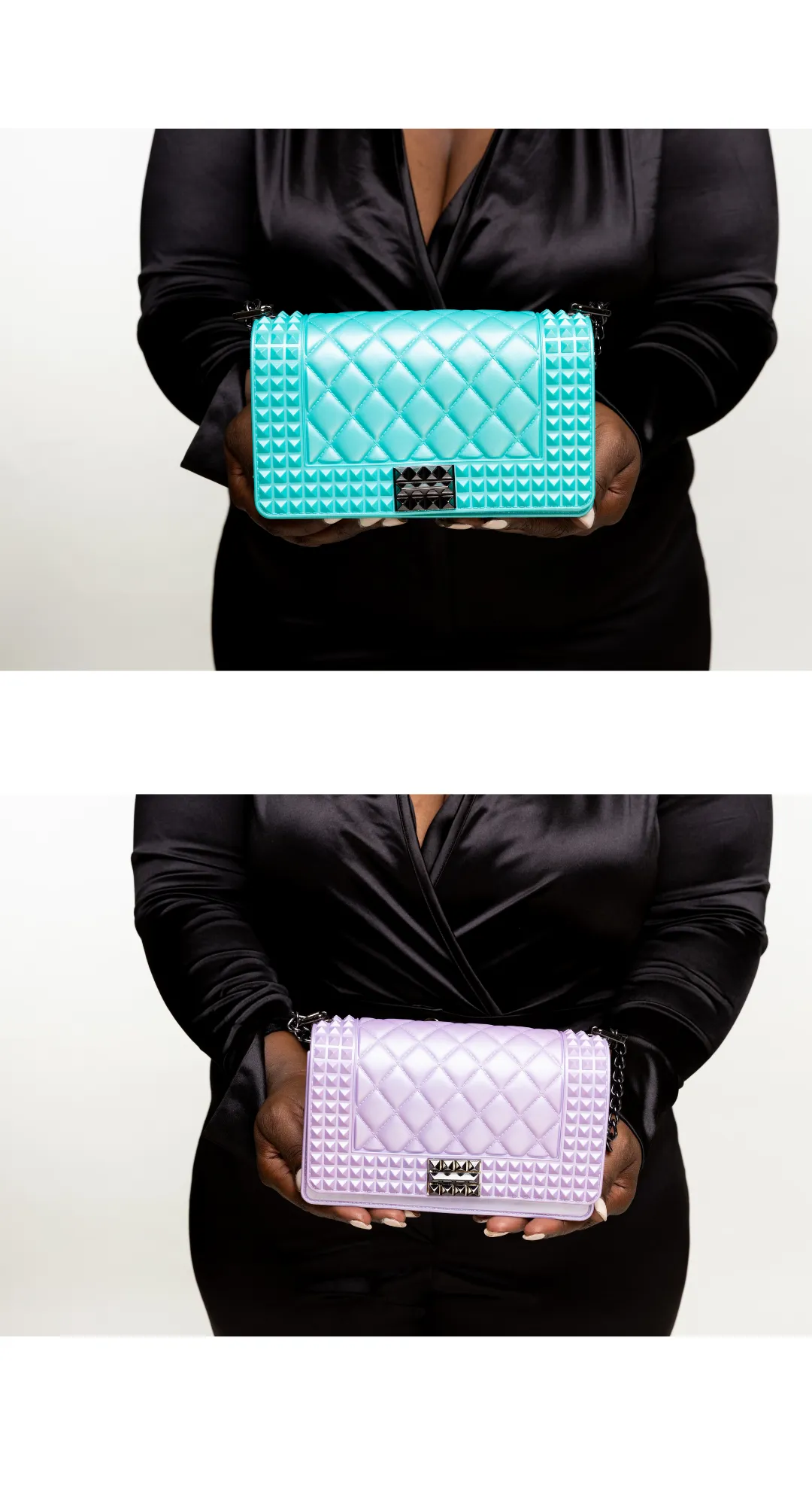 Jelly Studded Monotone Clutch