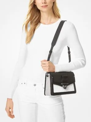 Jessie Medium Two-Tone Logo Shoulder Bag