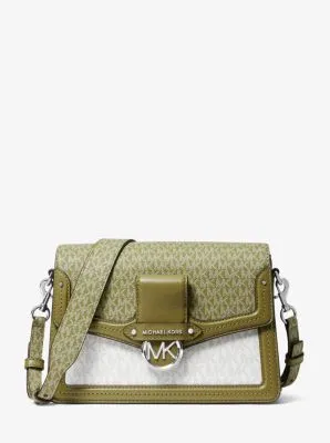 Jessie Medium Two-Tone Logo Shoulder Bag