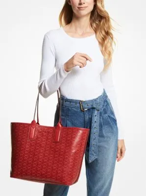 Jodie Large Logo Jacquard Tote Bag