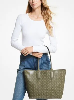 Jodie Large Logo Jacquard Tote Bag