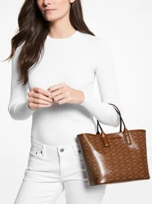 Jodie Small Logo Jacquard Tote Bag