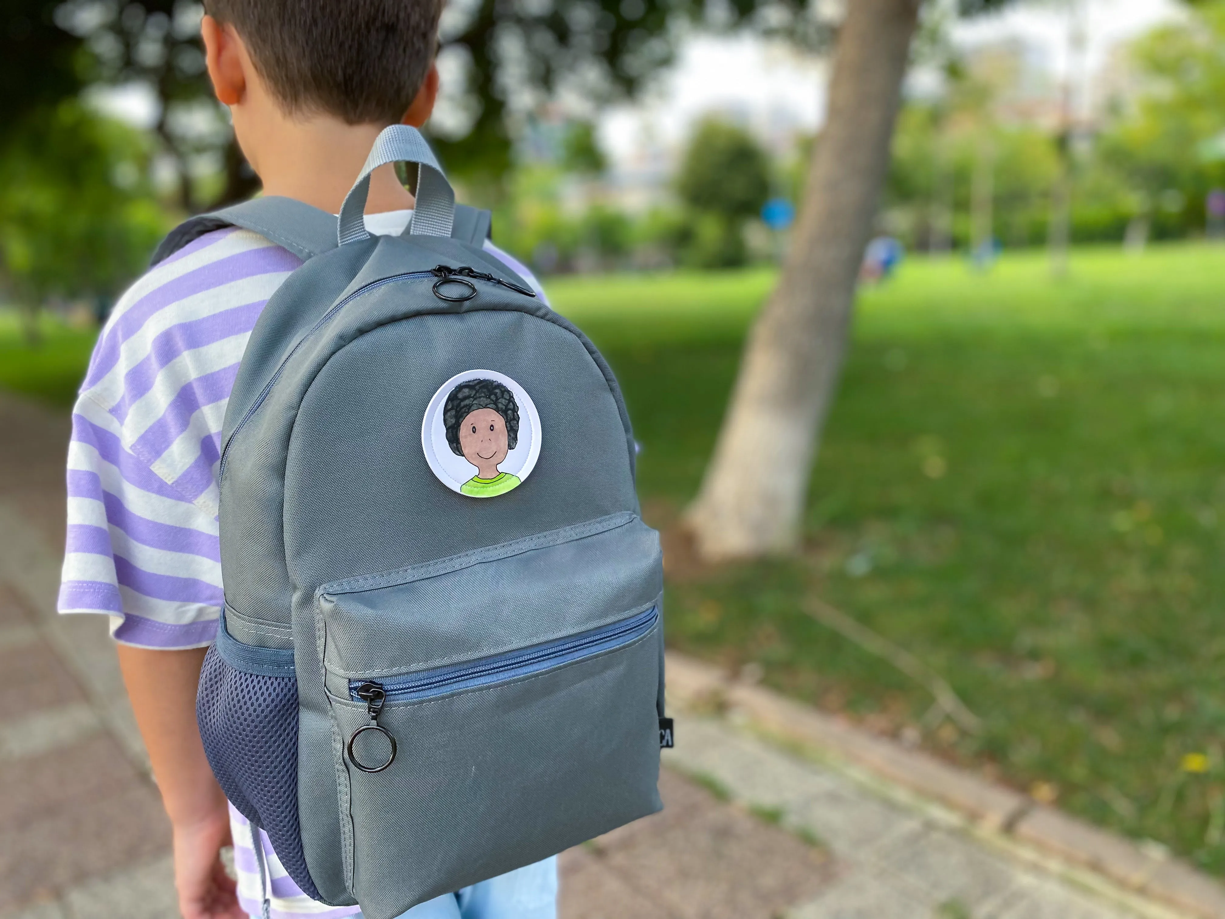 Kids School Backpack - Gogi Bloom Grey