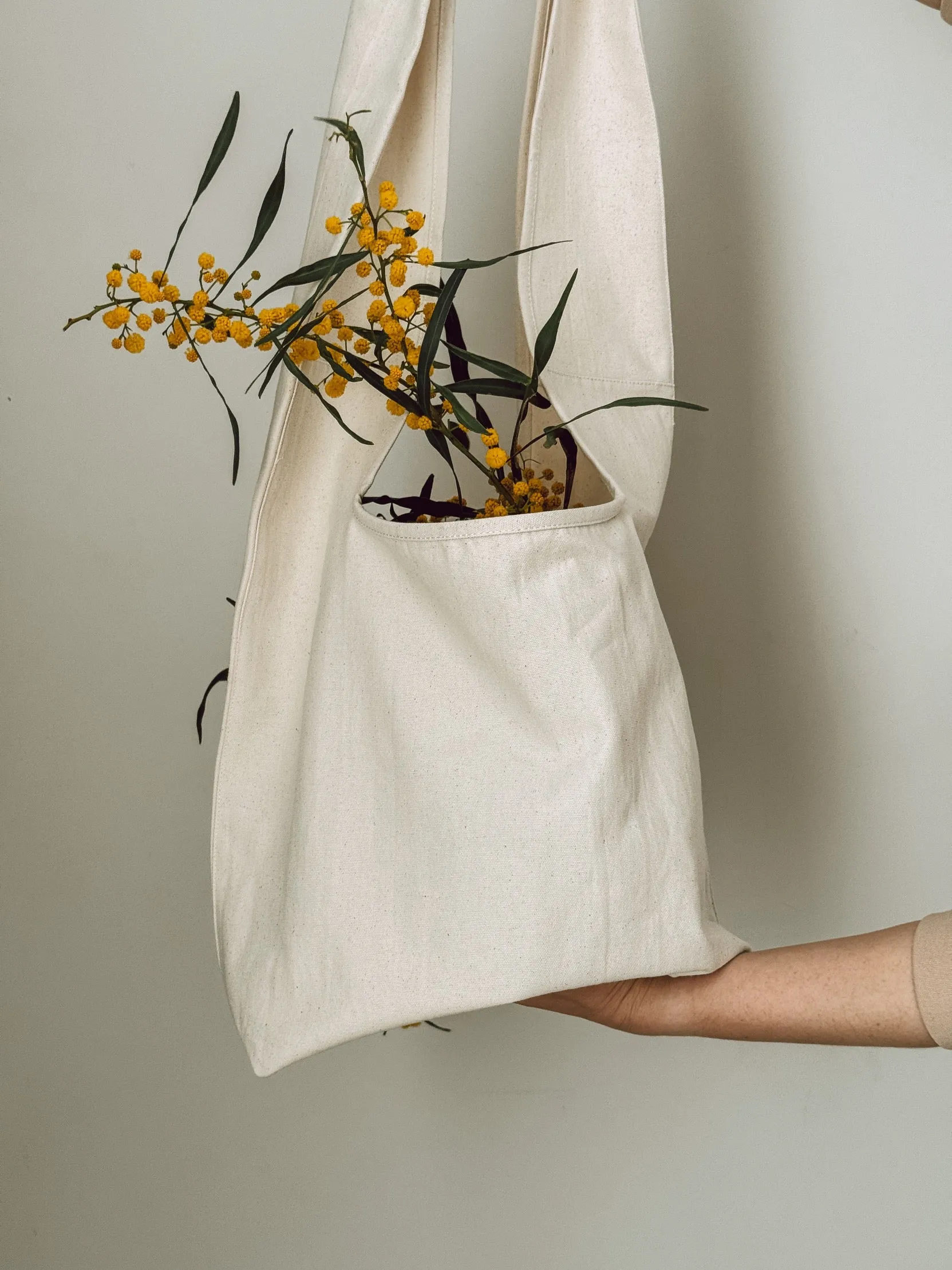 Large Ecru Cotton Market Tote Bag