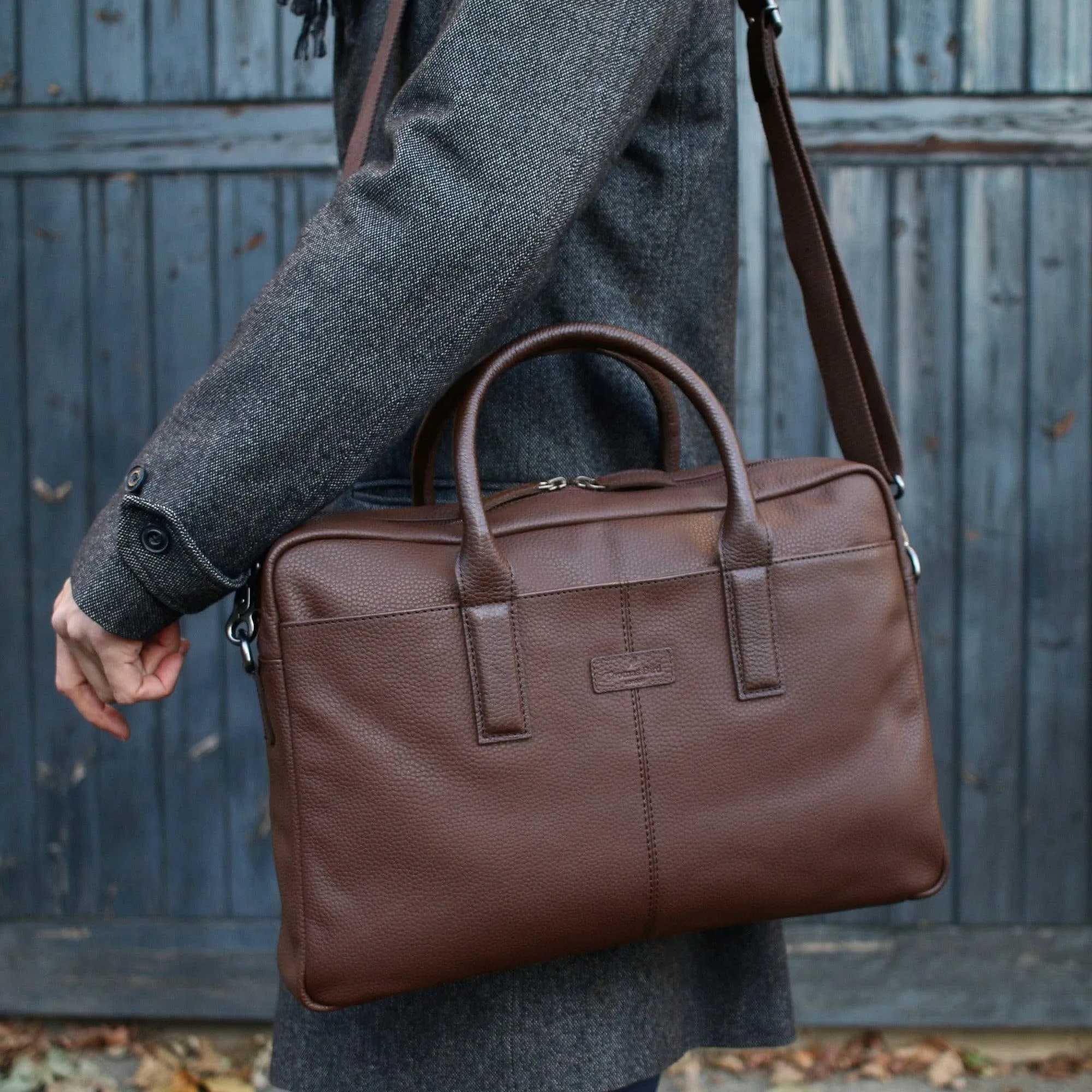 Leather Briefcase  Brown