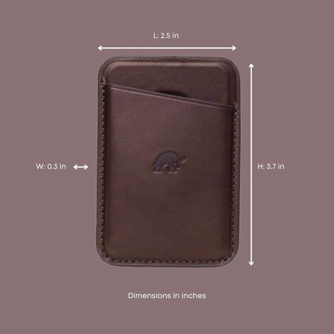 Leather Magnetic Wallet - BOURBON