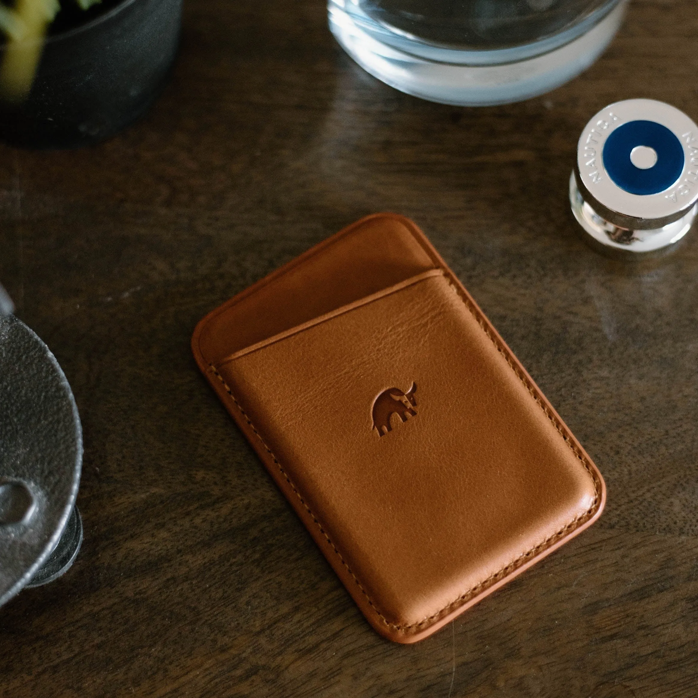 Leather Magnetic Wallet - SIENNA