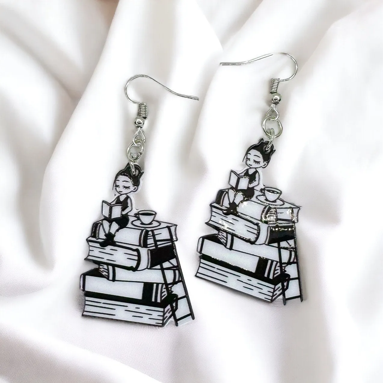 Librarian Earrings - Teacher Earrings, Book Club,  Book Club Earrings, Handmade Earrings, Librarian Jewelry, Writer Gift, Author, Writing