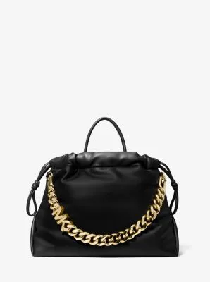 Lina Medium Logo Faux Leather Tote Bag