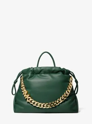 Lina Medium Logo Faux Leather Tote Bag