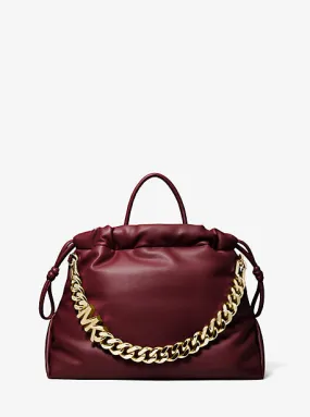 Lina Medium Logo Faux Leather Tote Bag