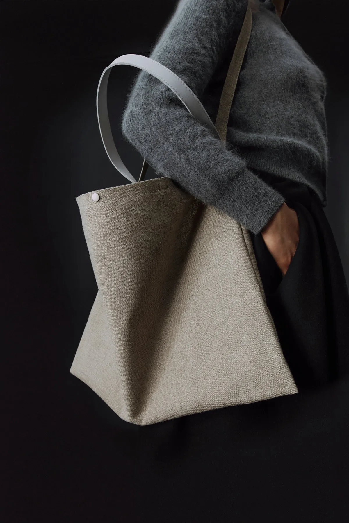 LINEN MESSENGER BAG "AB 115" IN NATURAL