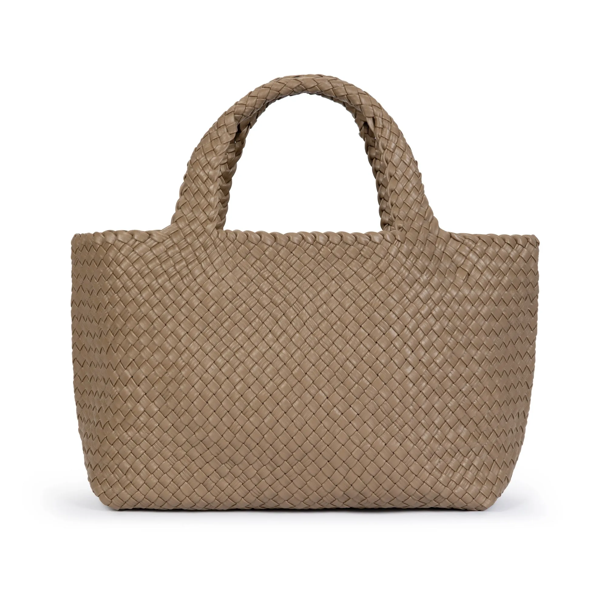 Lusso: Taupe Woven Leather Handbag