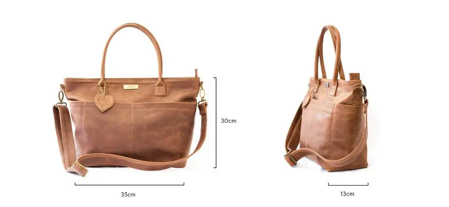 Mally Beula Leather Baby Bag | Toffee