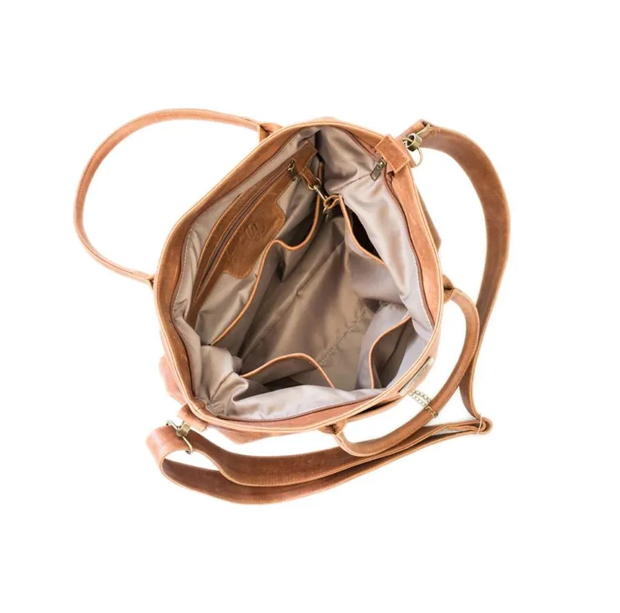 Mally Beula Leather Baby Bag | Toffee