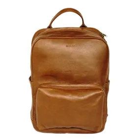 Mally Hunter Leather Laptop Backpack | Toffee