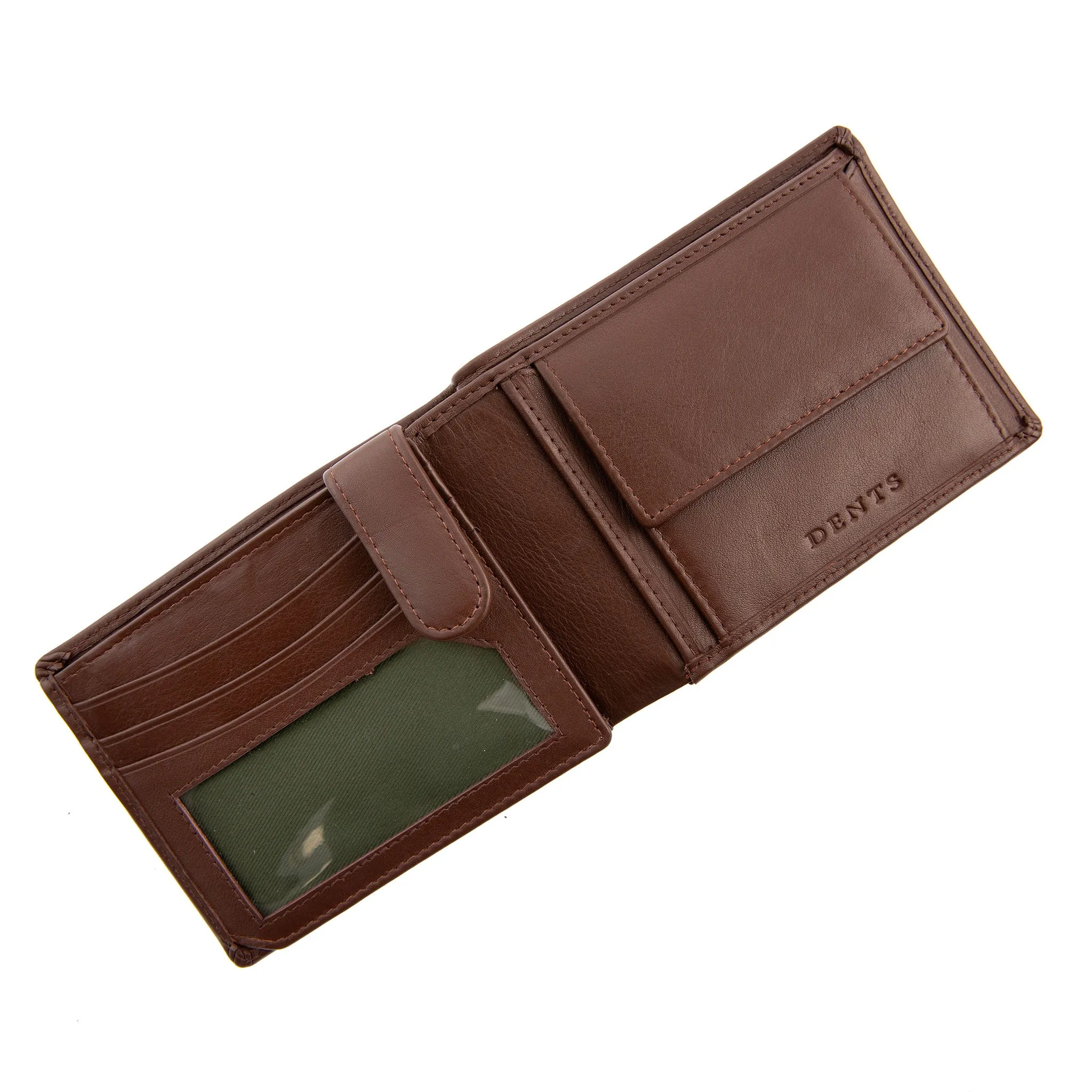 Men's Smooth Nappa Leather Trifold Wallet with RFID Blocking and Coin Purse