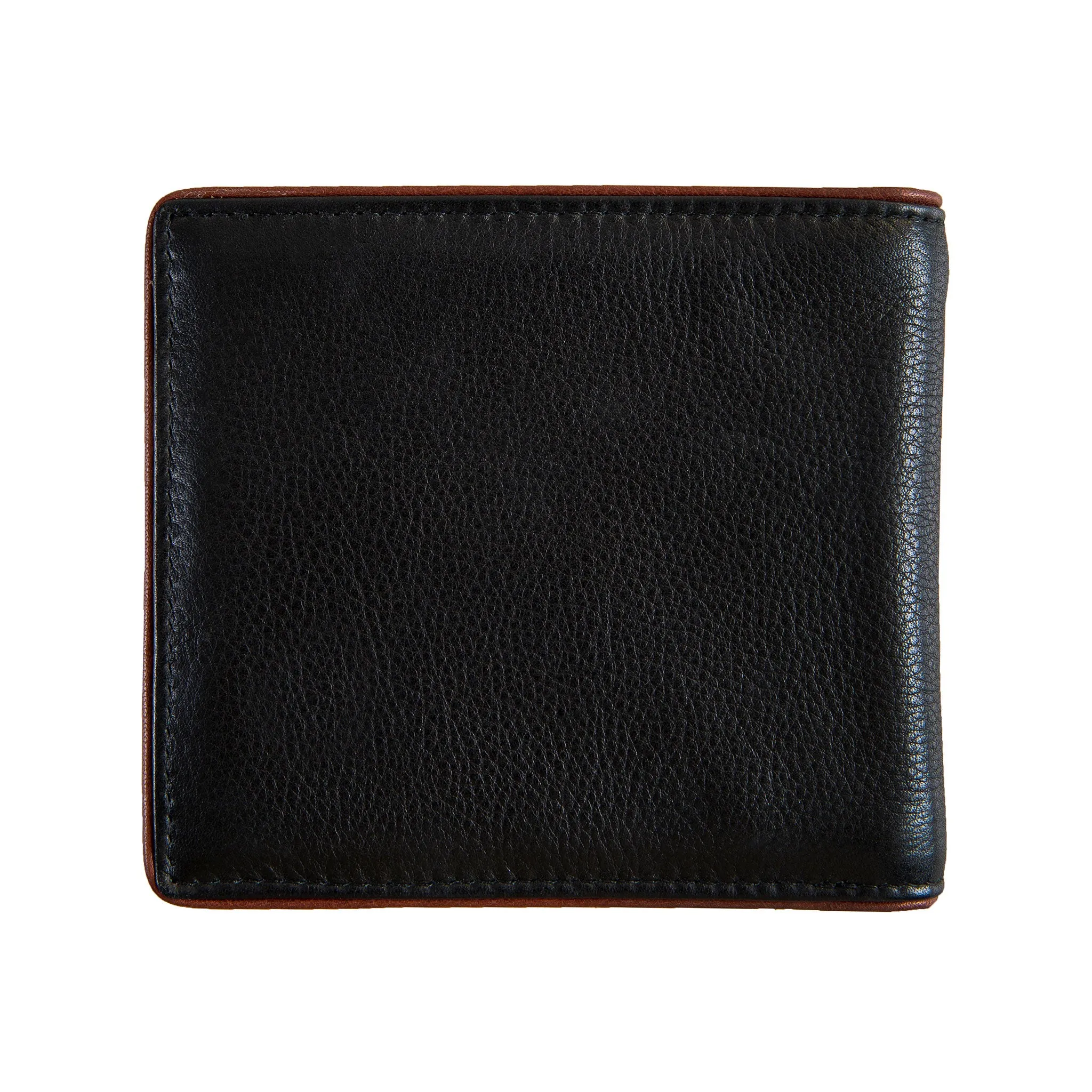 Men's Two-Colour Pebble Grain Leather Bifold Wallet with RFID Blocking