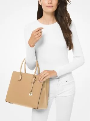 Mercer Large Saffiano Leather Tote Bag