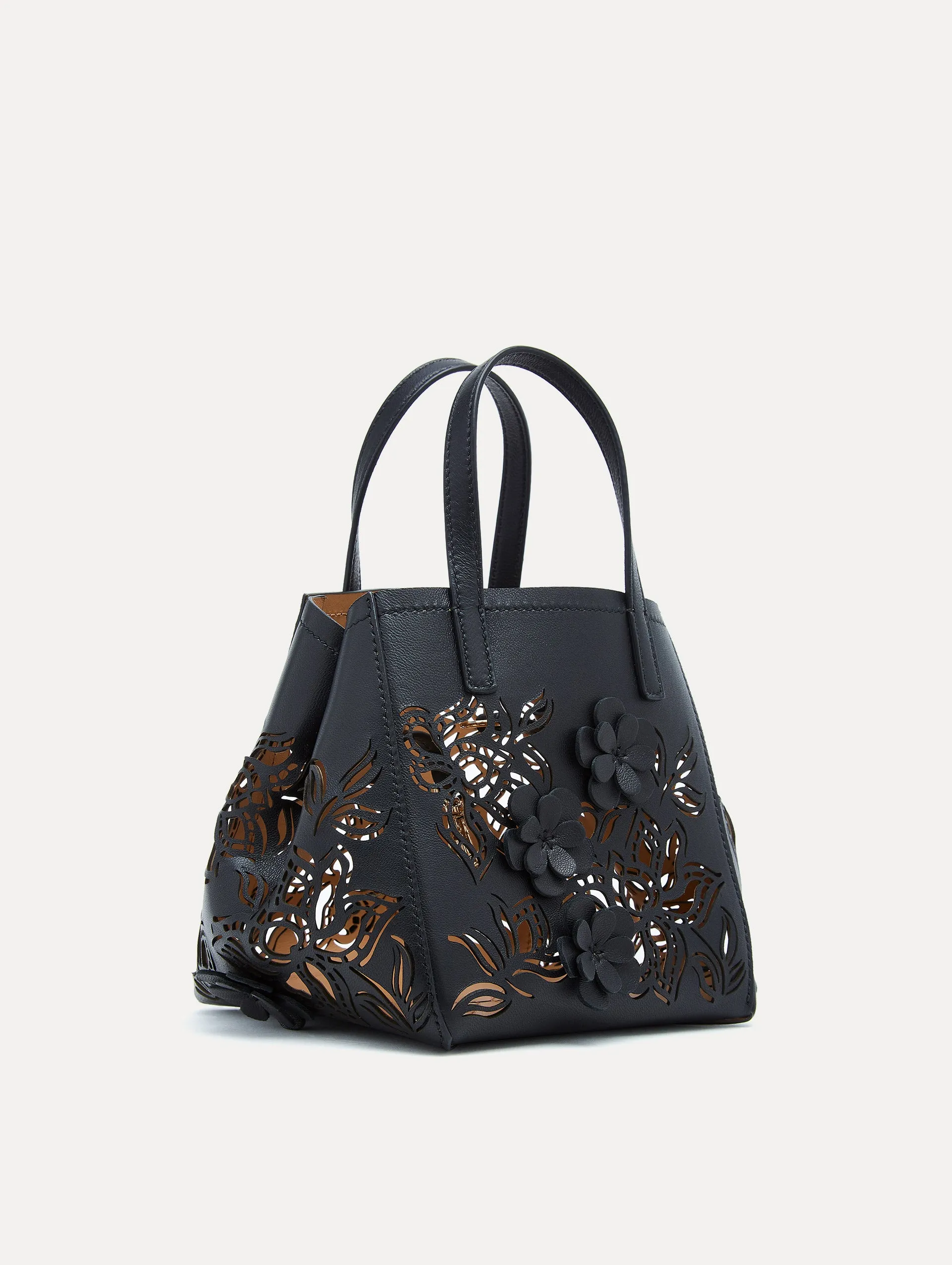 Mini Laser Cut Floral Square Tote